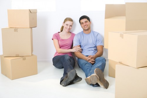Student removal team preparing boxes for a Paddington move