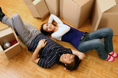 Removal crew handling office items during a Paddington commercial relocation